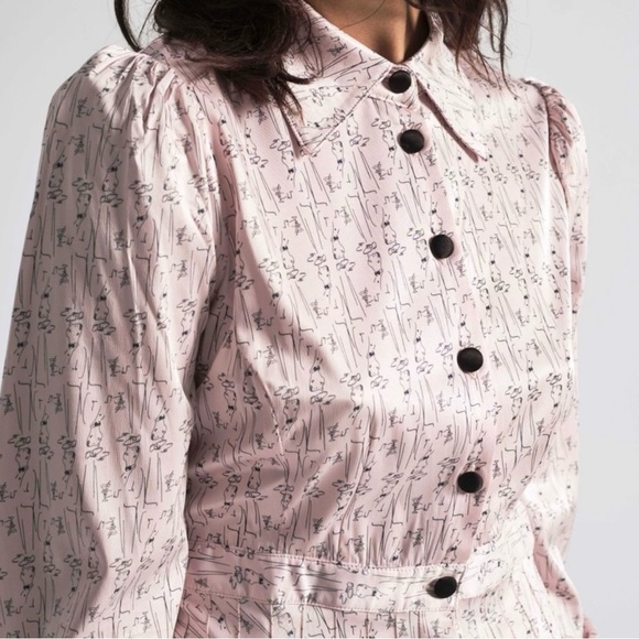 Rachel Antonoff Fanny Pleated Shirt Dress - Picture 4 of 12